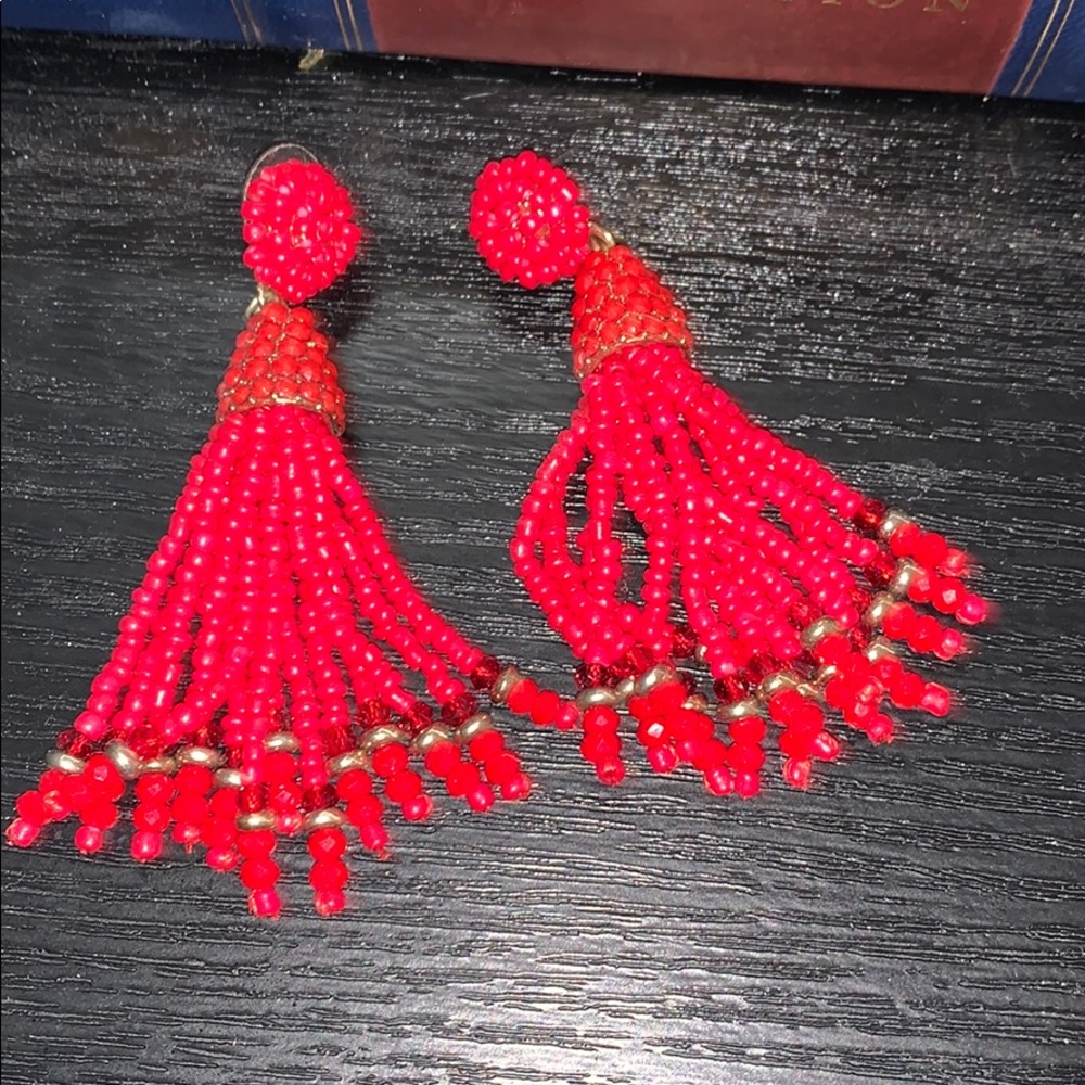 Red beaded earrings